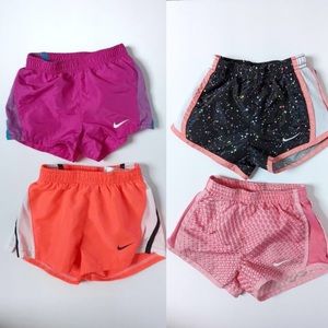 EUC lot of 4 Nike Toddler Girls Dri- Fit shorts. Size 2T